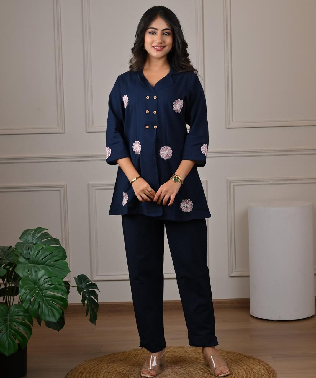 RHS002  Premium pure cotton slub angrakha style top cord se
