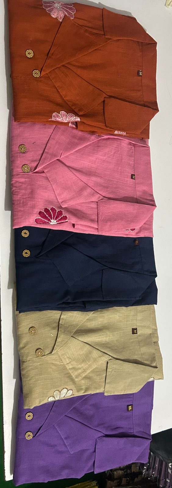 RHS002  Premium pure cotton slub angrakha style top cord se