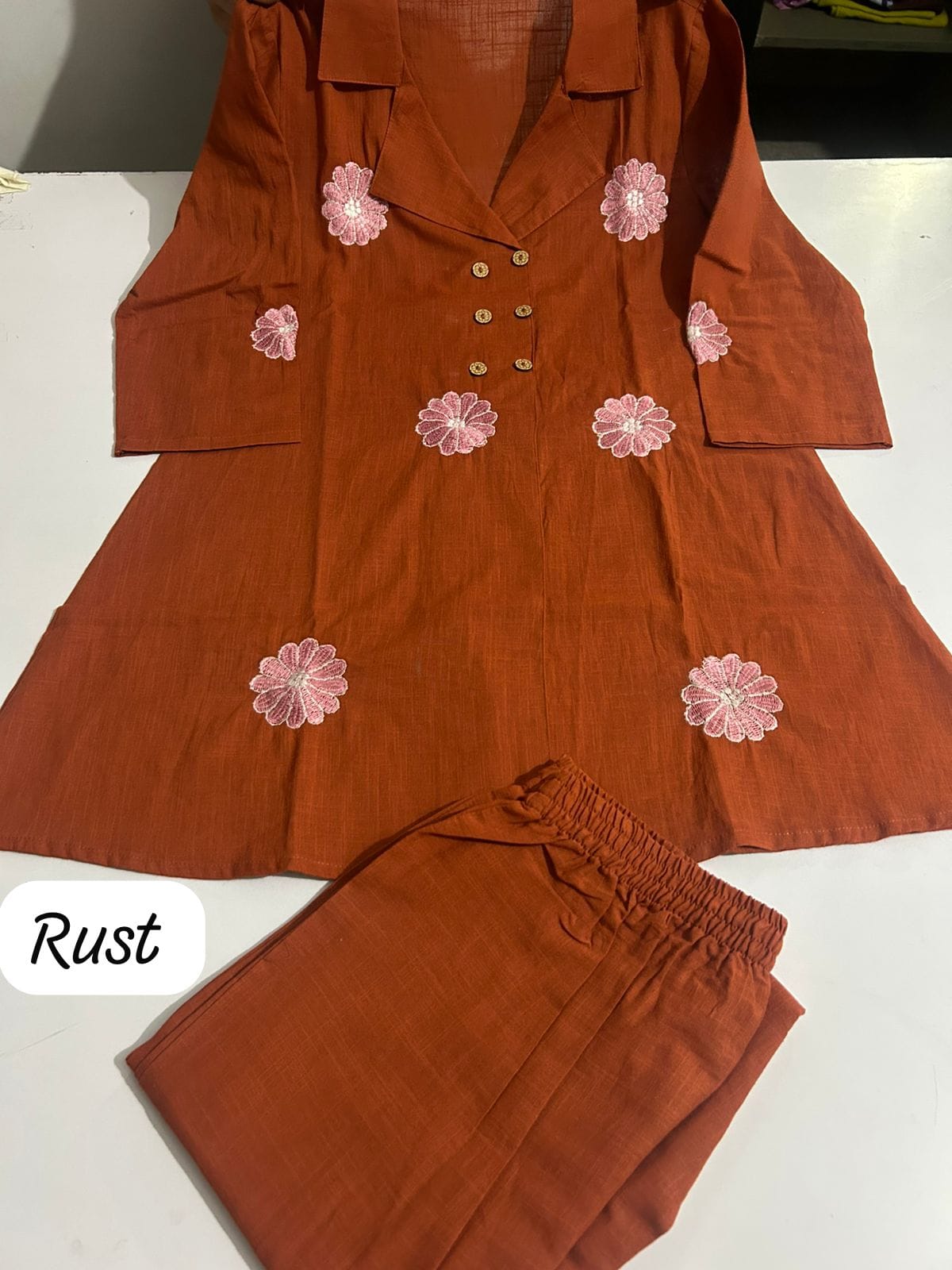 RHS002  Premium pure cotton slub angrakha style top cord se