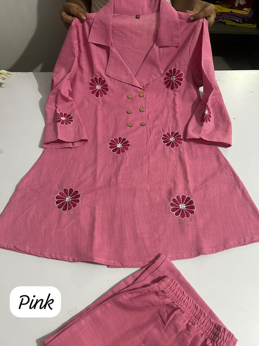 RHS002  Premium pure cotton slub angrakha style top cord se