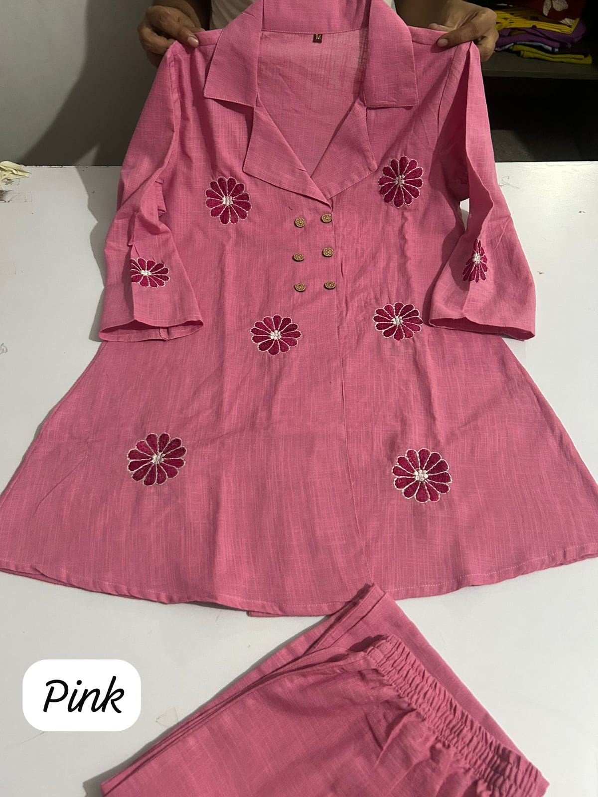 RHS002  Premium pure cotton slub angrakha style top cord se