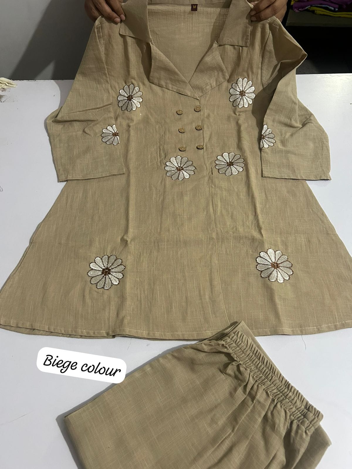 RHS002  Premium pure cotton slub angrakha style top cord se