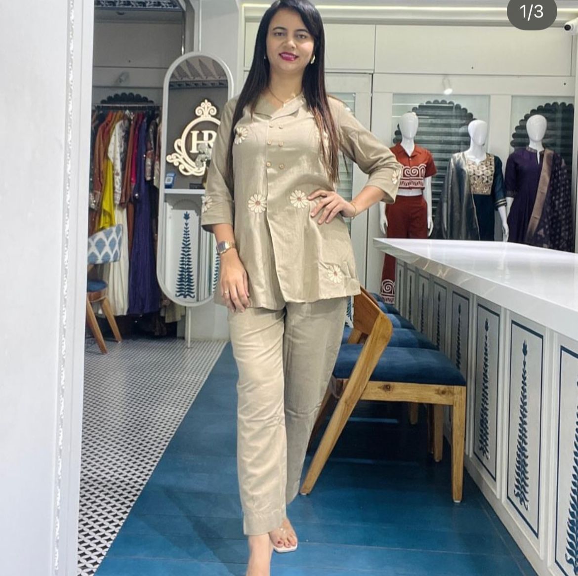 RHS002  Premium pure cotton slub angrakha style top cord se