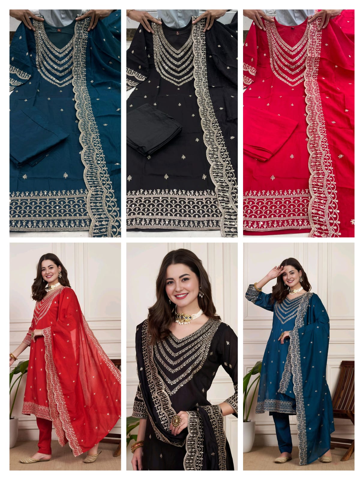 PRD0025 Ready to Wear Chanderi Silk Party Wear Suit – Dazzle with Elegance