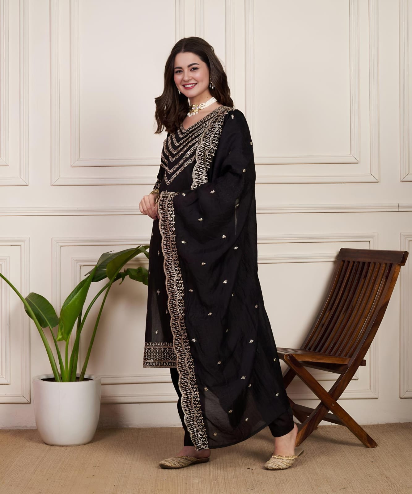 PRD0025 Ready to Wear Chanderi Silk Party Wear Suit – Dazzle with Elegance