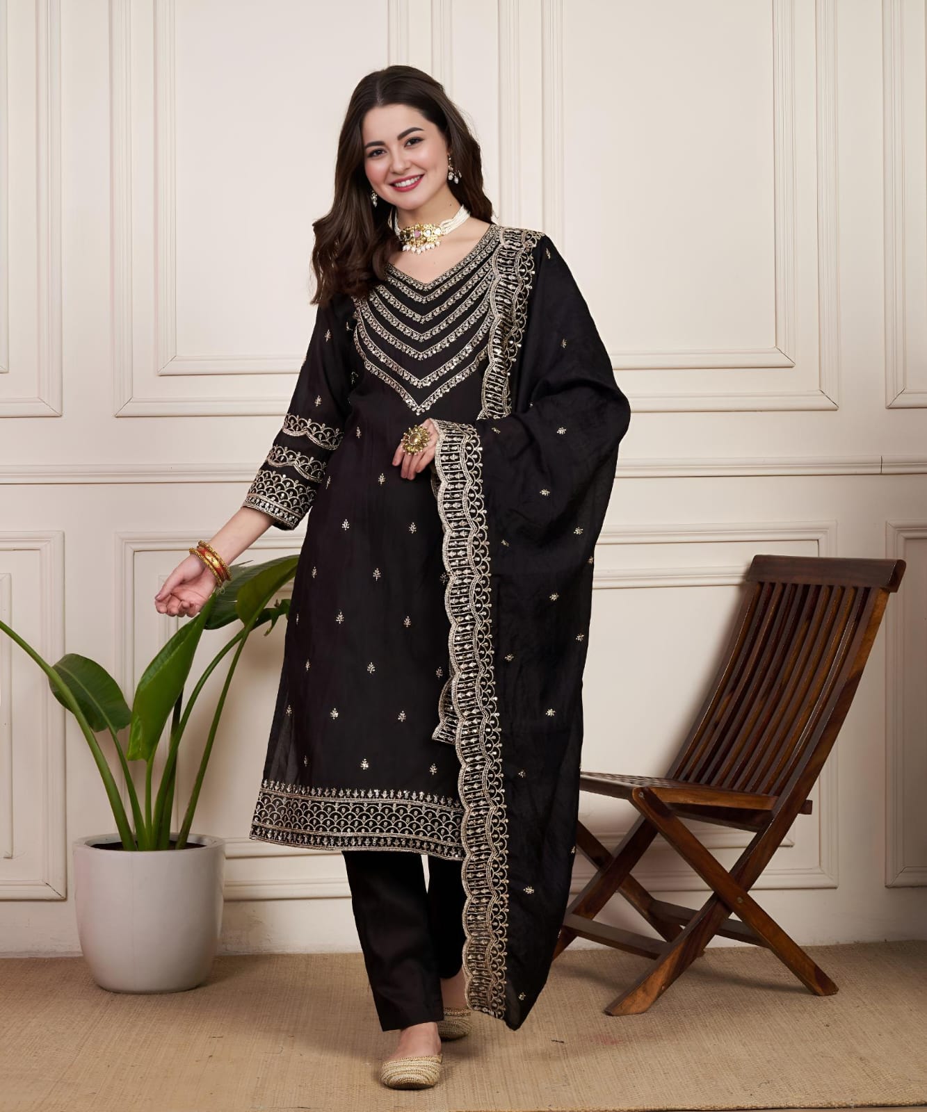PRD0025 Ready to Wear Chanderi Silk Party Wear Suit – Dazzle with Elegance