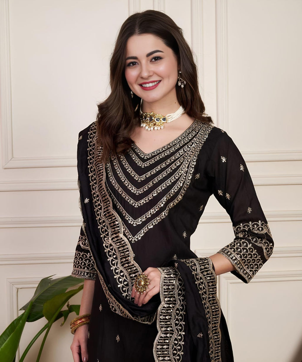 PRD0025 Ready to Wear Chanderi Silk Party Wear Suit – Dazzle with Elegance