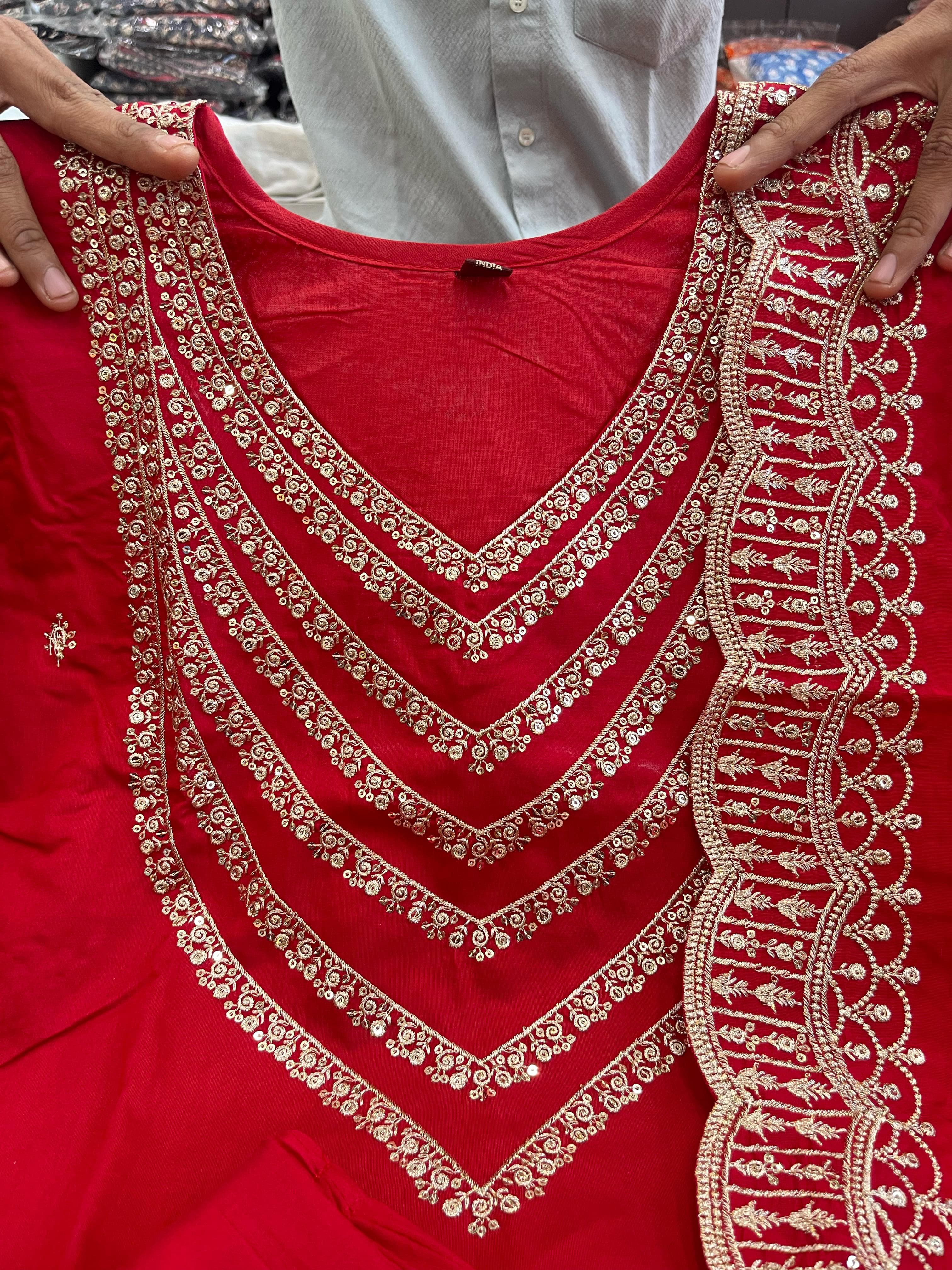 PRD0025 Ready to Wear Chanderi Silk Party Wear Suit – Dazzle with Elegance