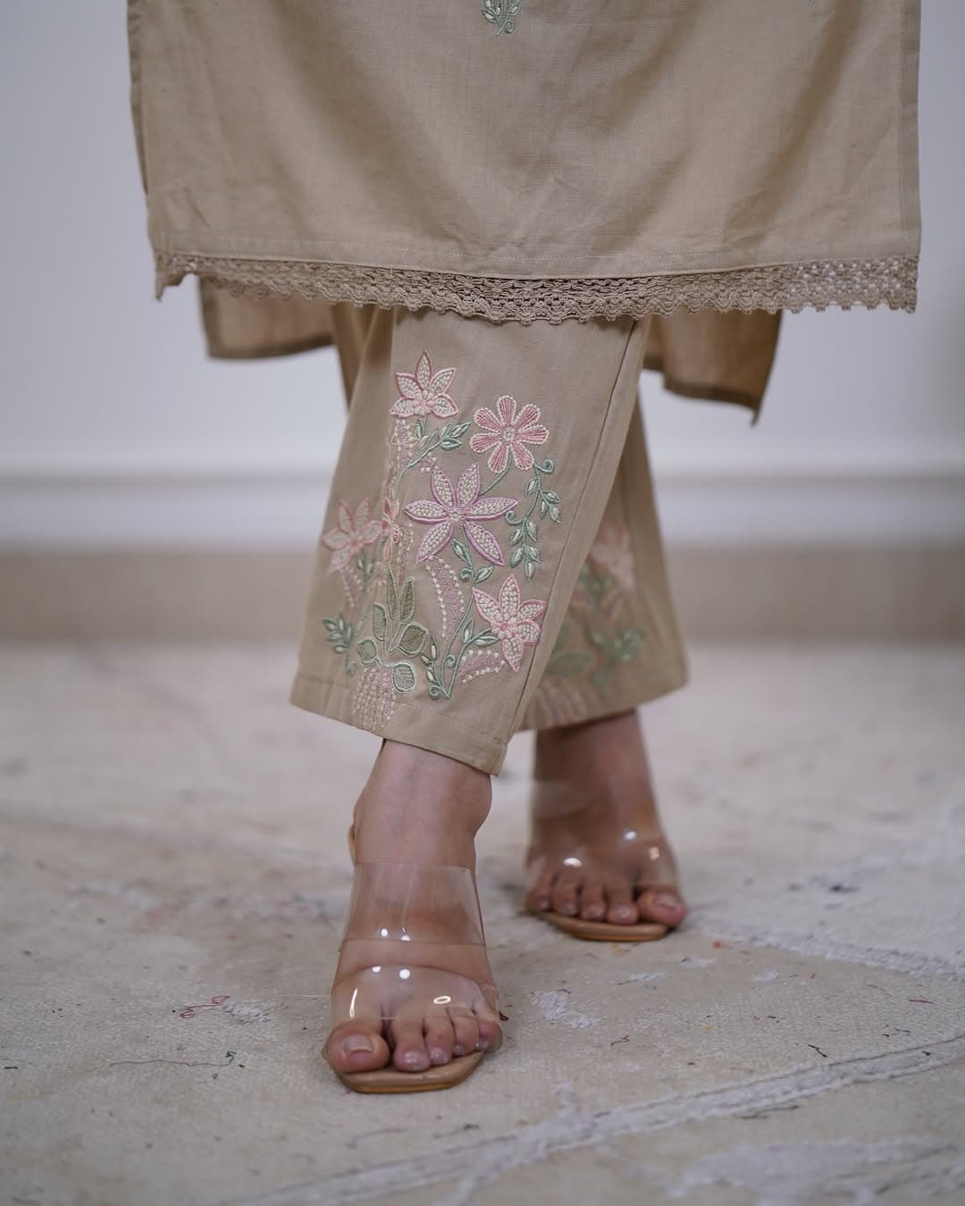 RHS007  Pure Cotton Slub Kurta Pant Palazzo