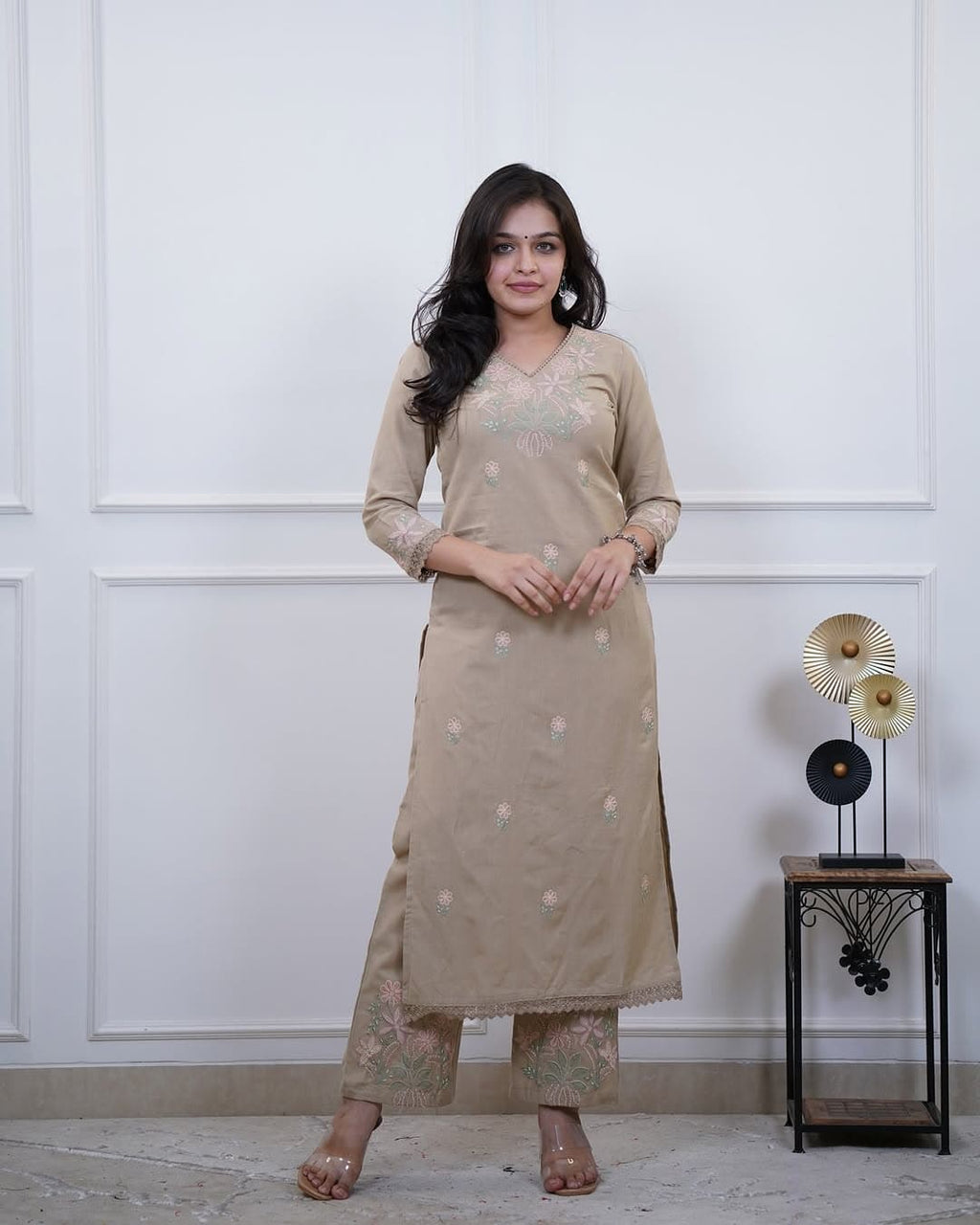 RHS007  Pure Cotton Slub Kurta Pant Palazzo