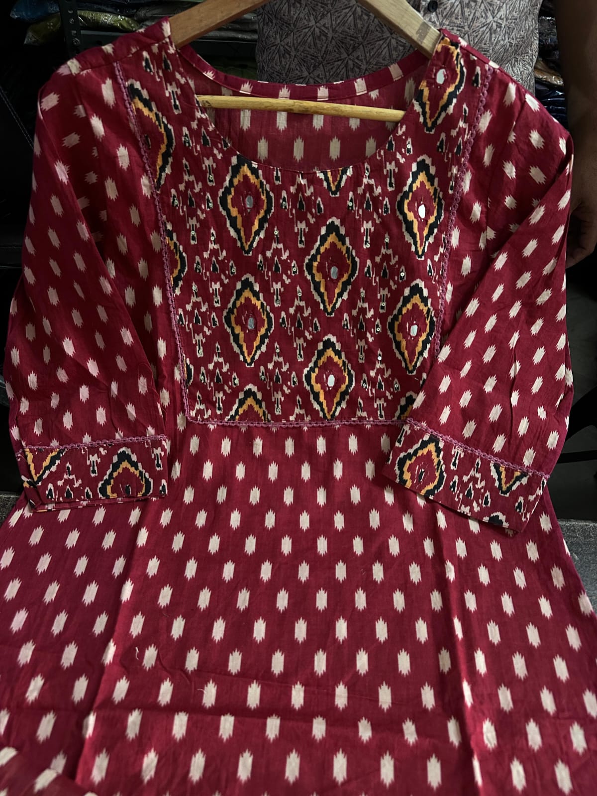 PRD009 Pure fine cotton fabric embroidery work kurti with pant with cotton 100-100 dupatta