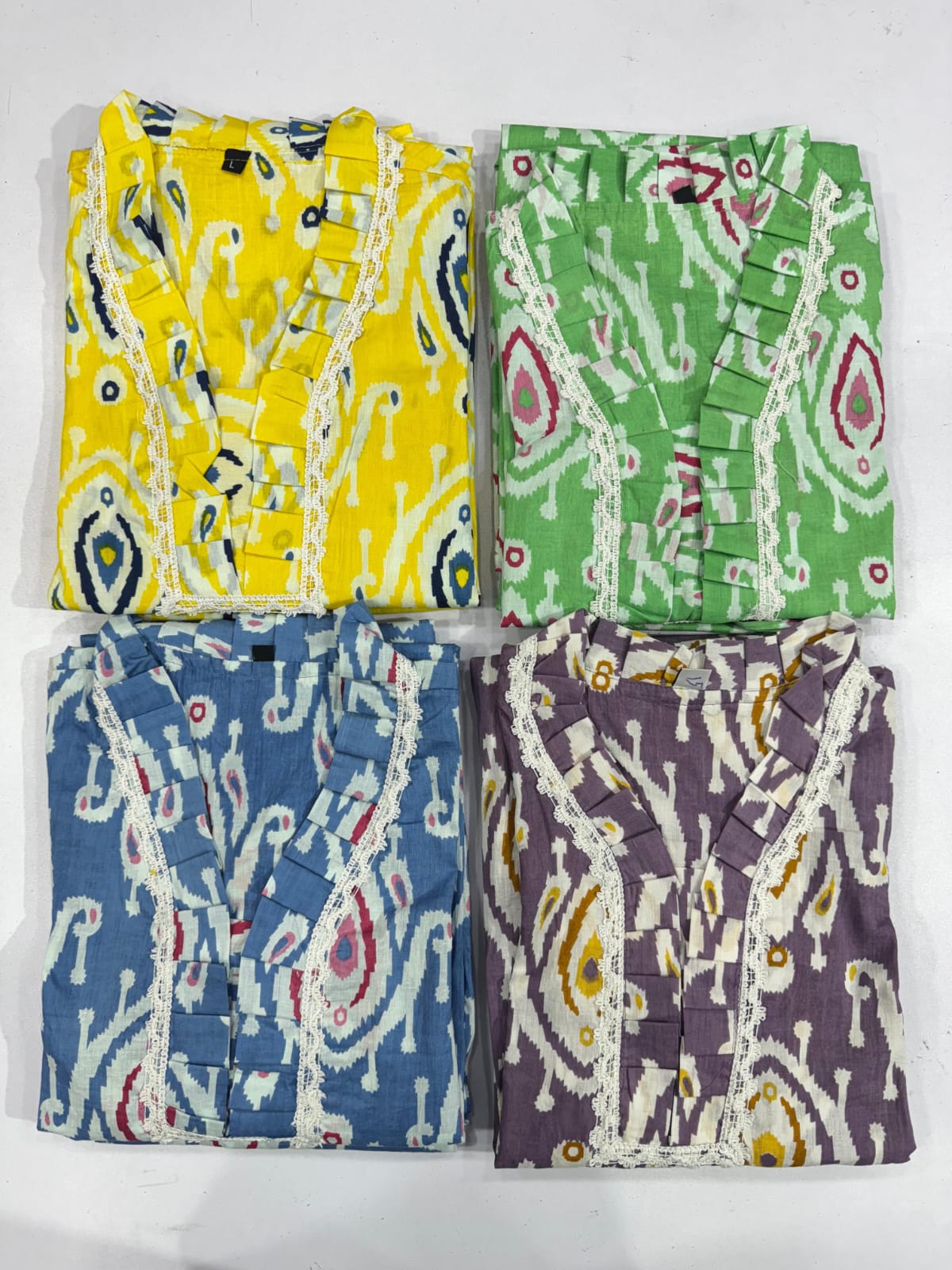 PRD0011 Featuring beautiful a line cord set Jaipur print border design kurti with side pocket