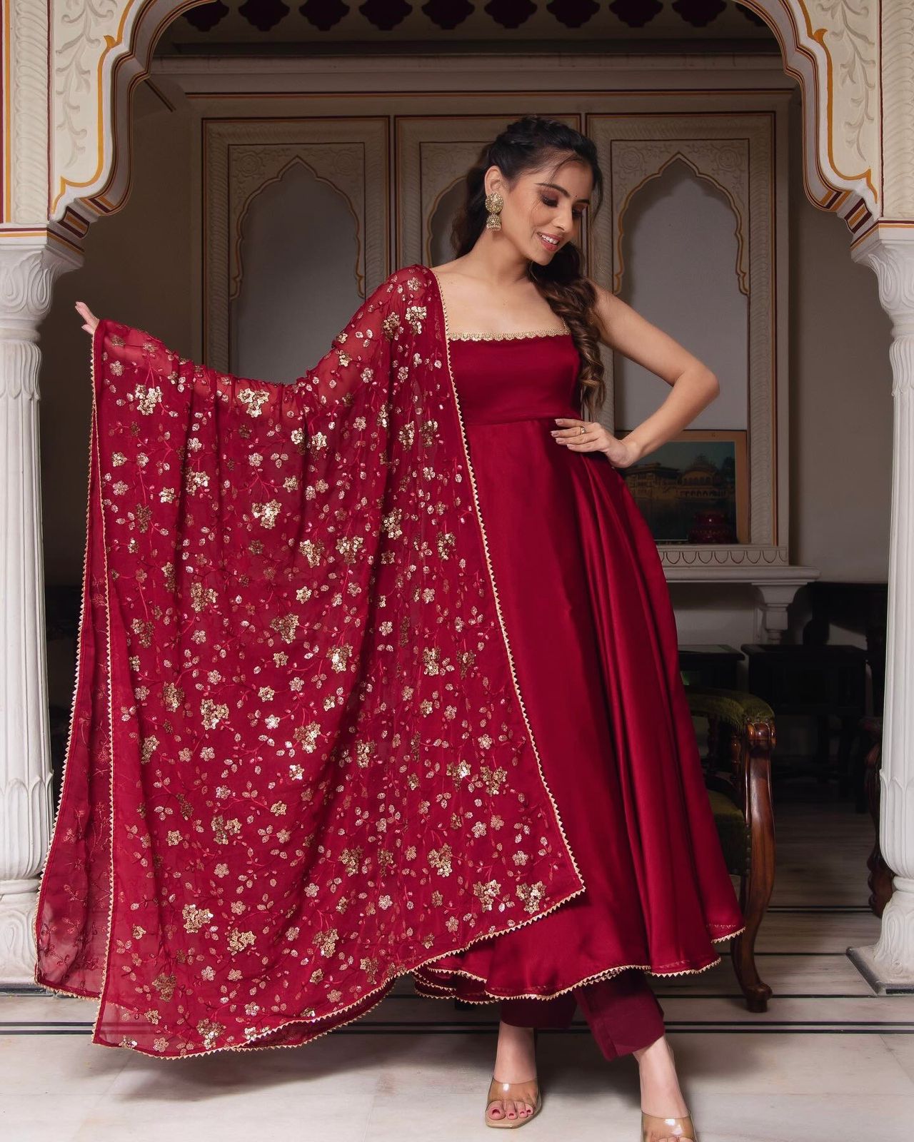 PRD0054  Launching New Designer Party Wear Look Gown  With Bottom and Dupatta