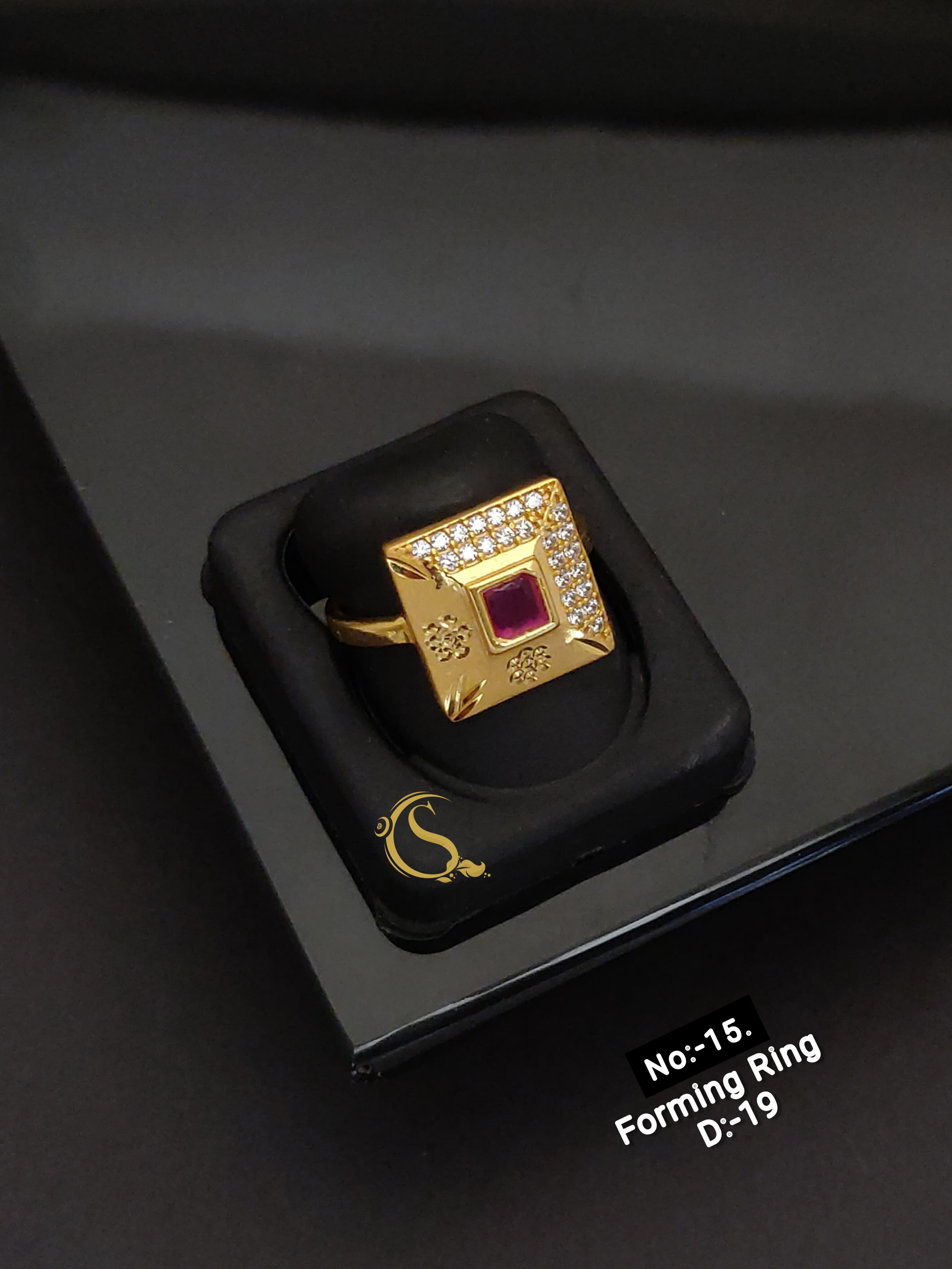 SI007 GOLD PLEATED ADJUSTABLE FORMING RING