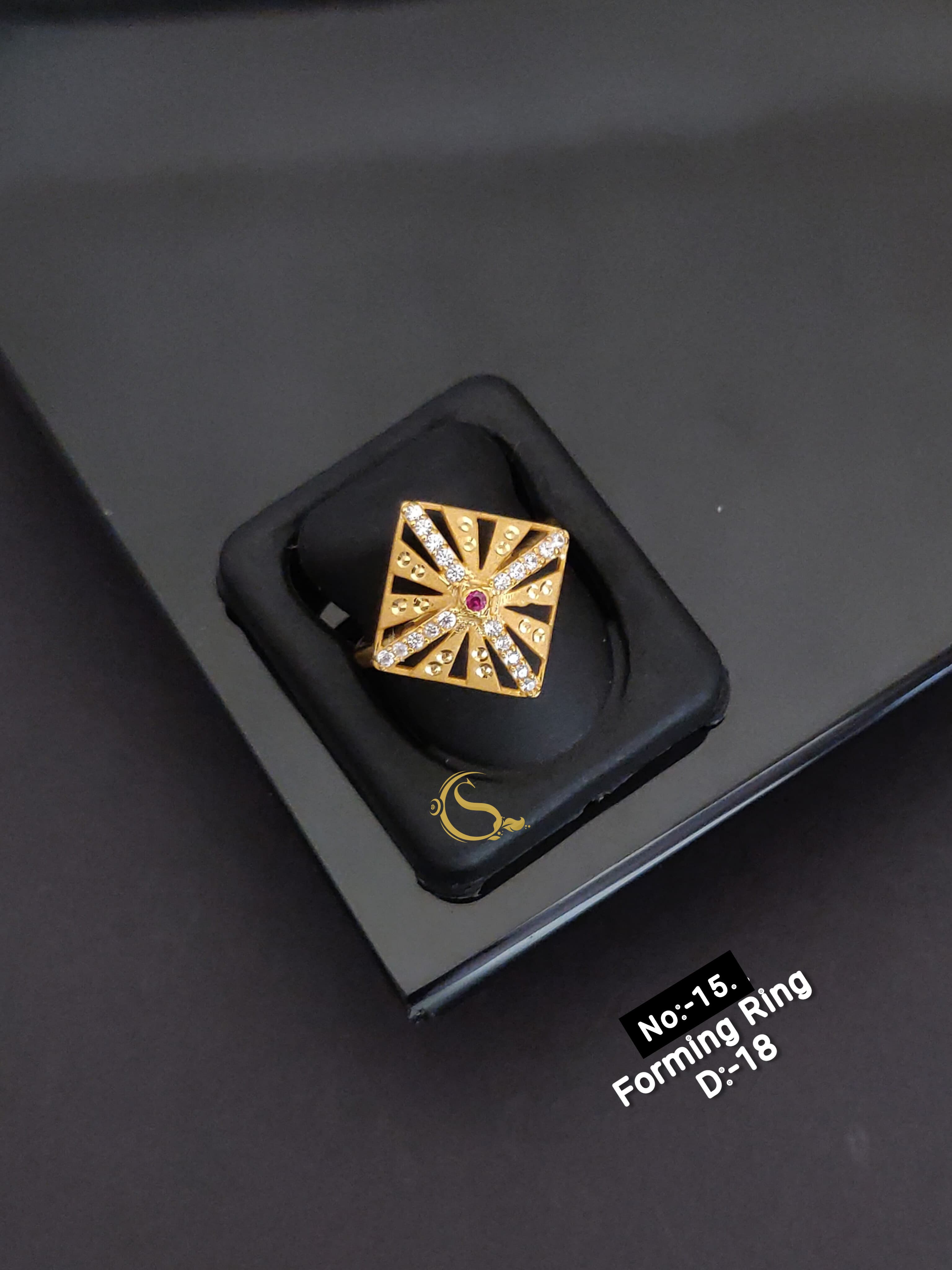 SI007 GOLD PLEATED ADJUSTABLE FORMING RING