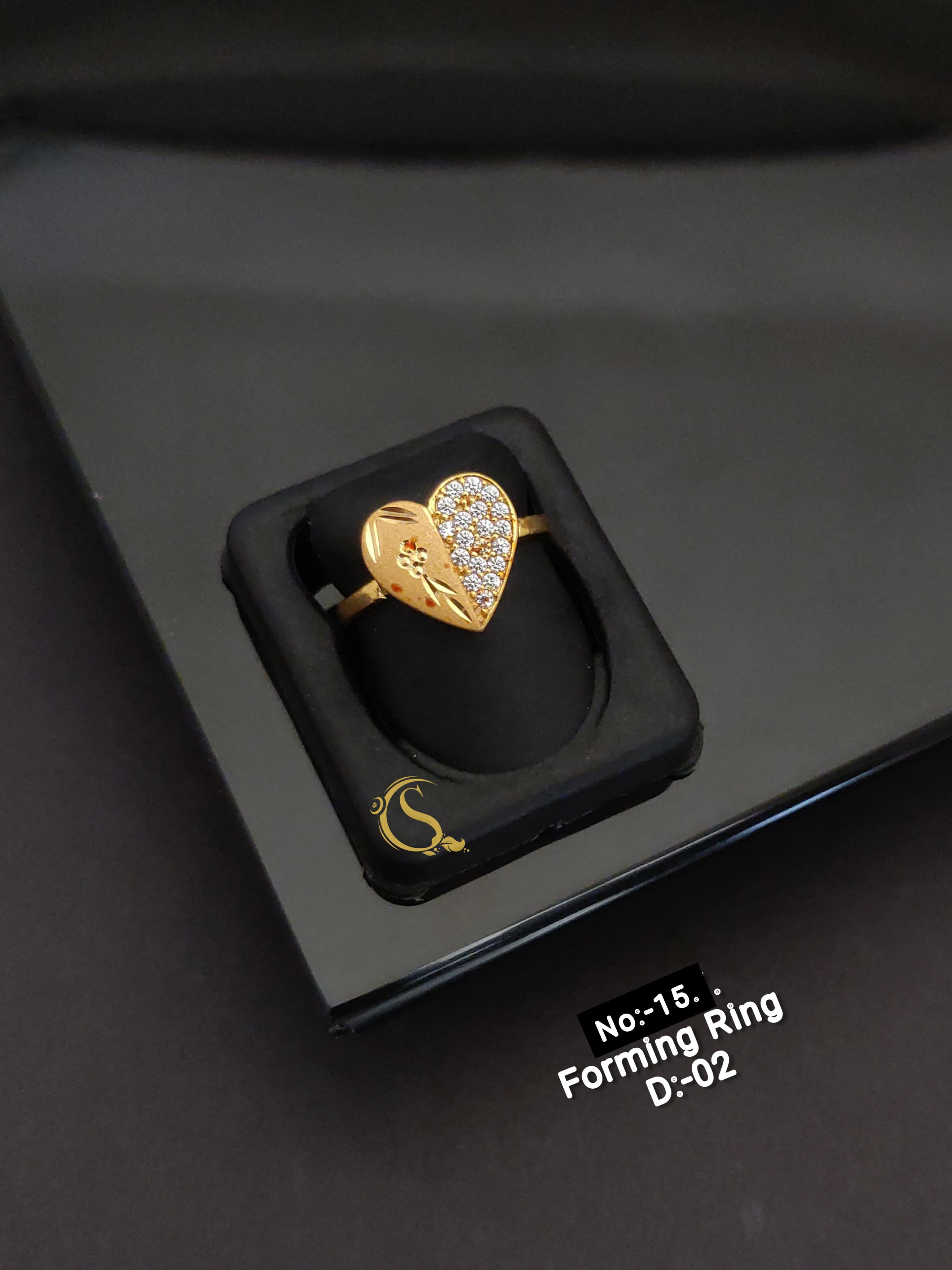 SI007 GOLD PLEATED ADJUSTABLE FORMING RING