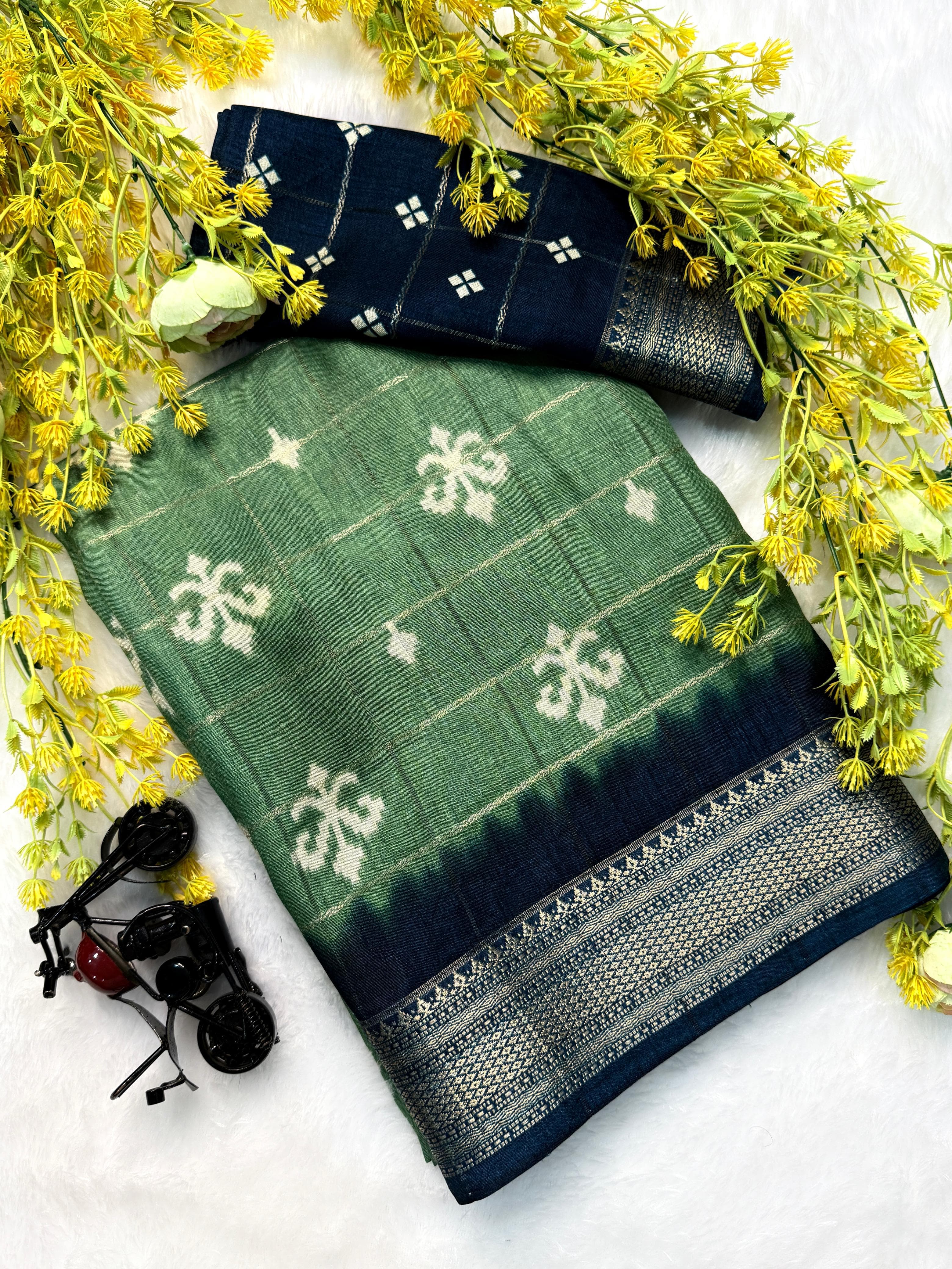 PRD0039 Pochampally Dola silk sarees with all over Ikkat design