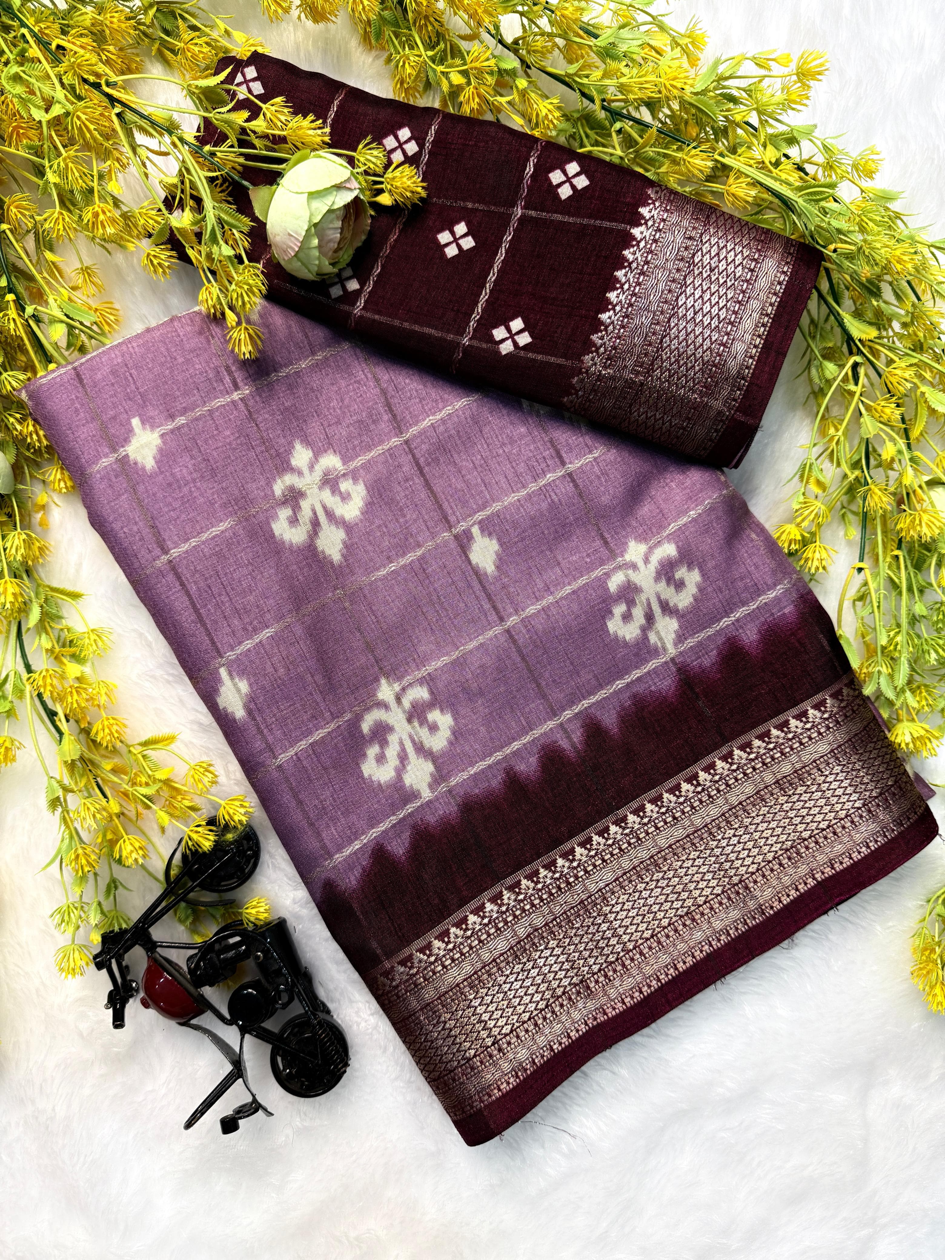 PRD0039 Pochampally Dola silk sarees with all over Ikkat design