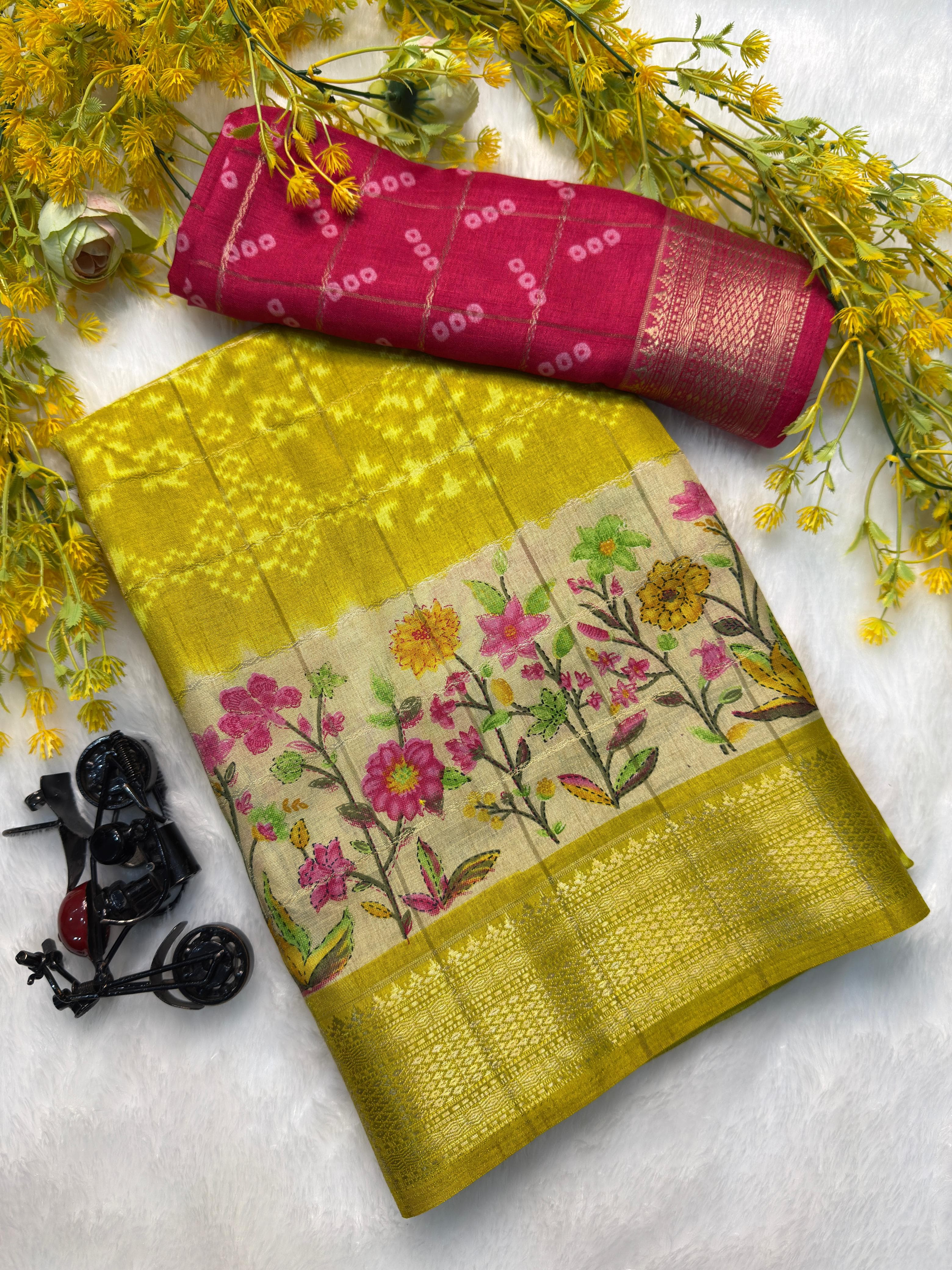 PRD0039 Pochampally Dola silk sarees with all over Ikkat design