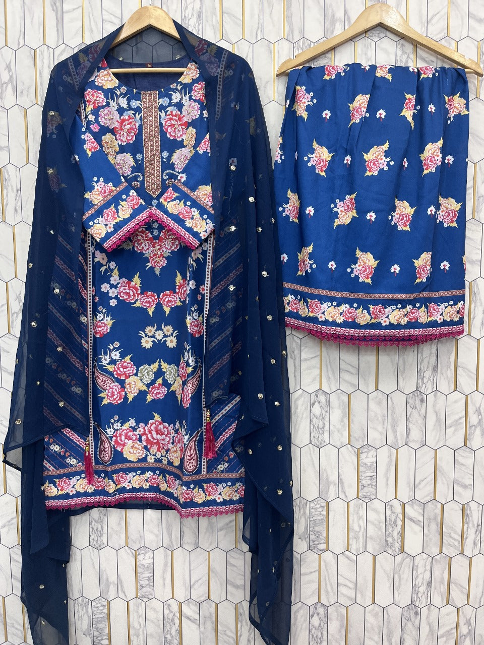 PRD0031 NEW LUNCH DESIGNER DIGITAL PRINT WITH HANDWORK SUIT