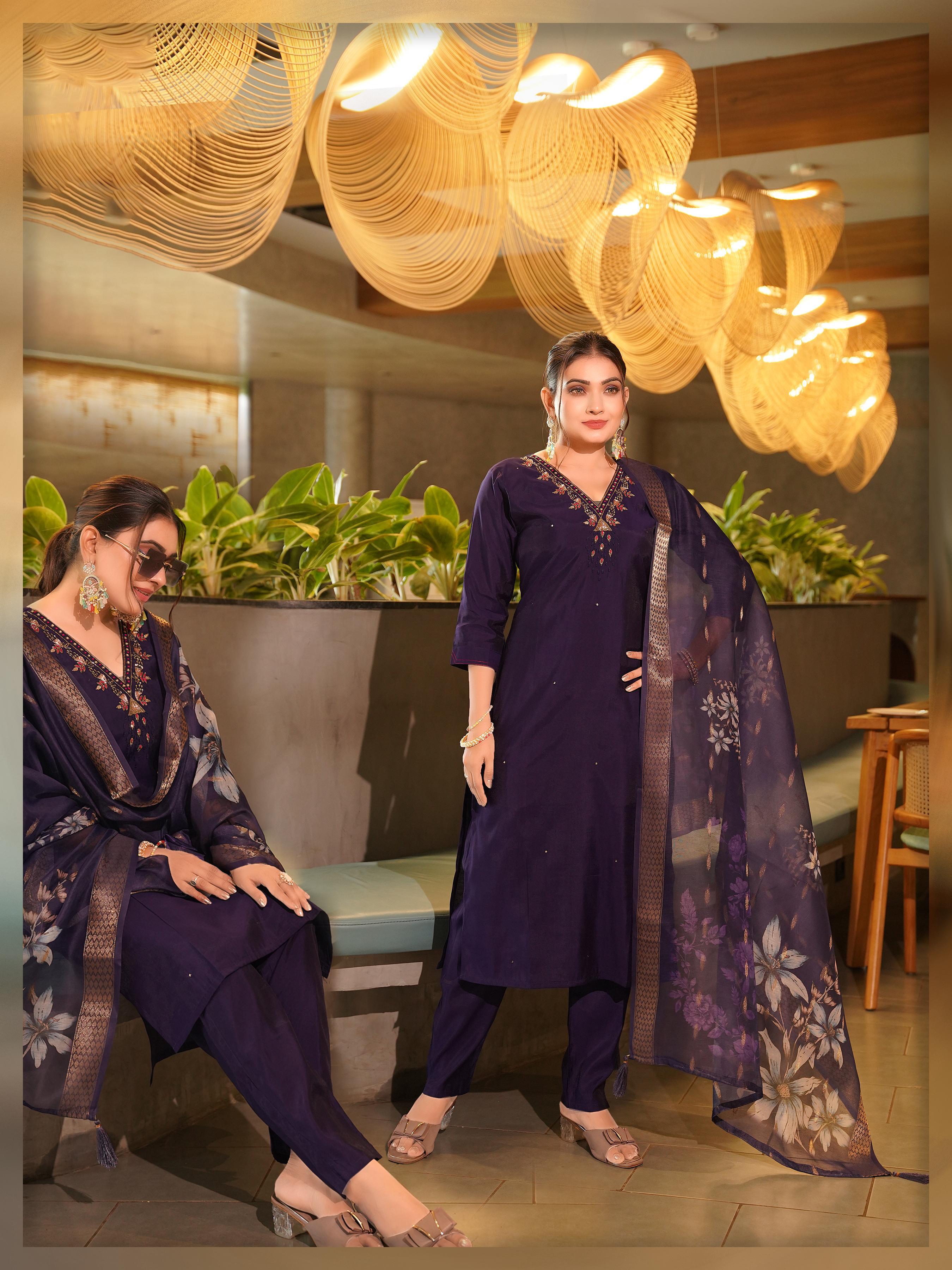 PRD0058 Roman silk With Cotton inner with Hand Work