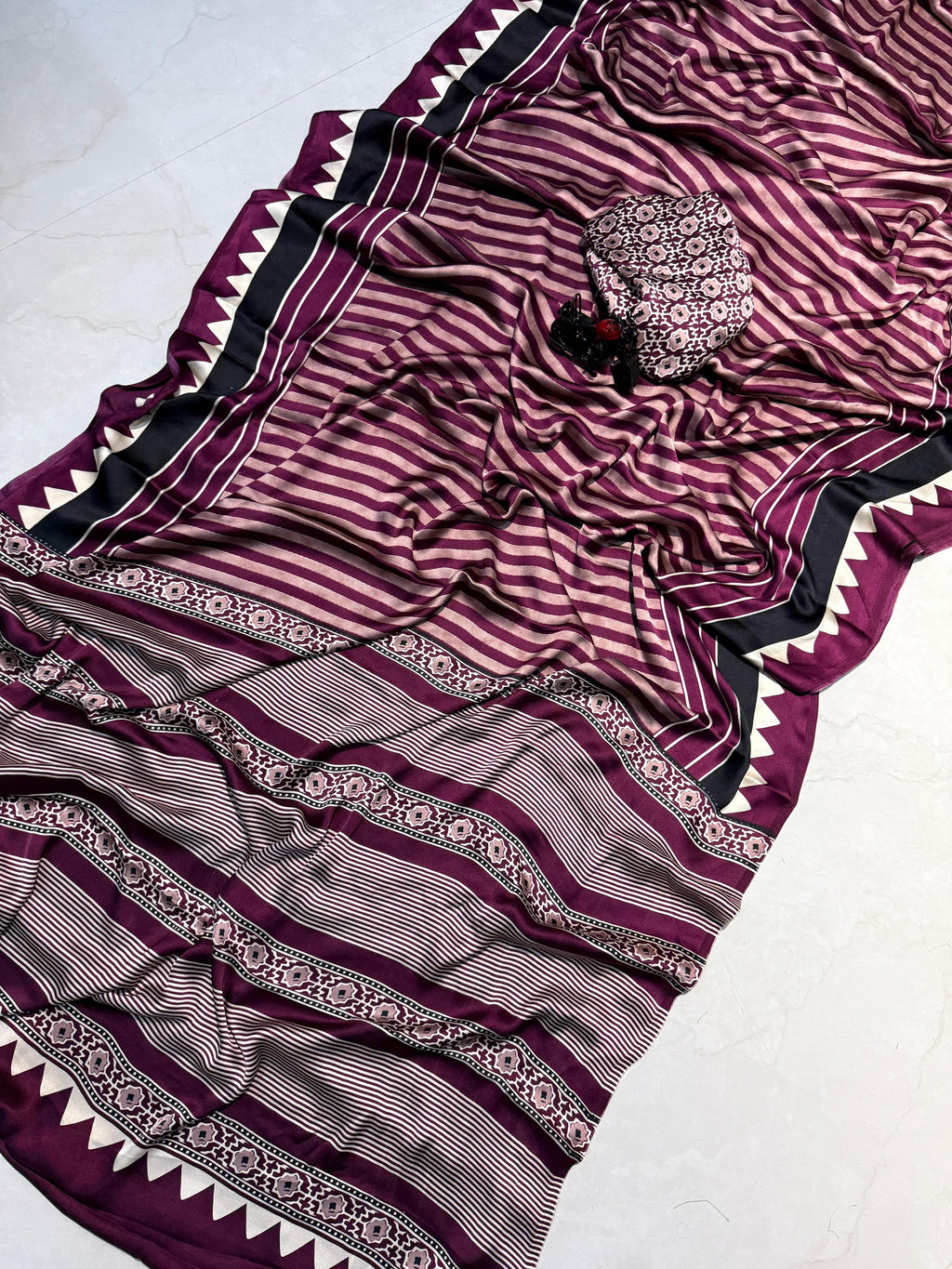PRD0042  Super AJRAKH saree in pure satin silk i