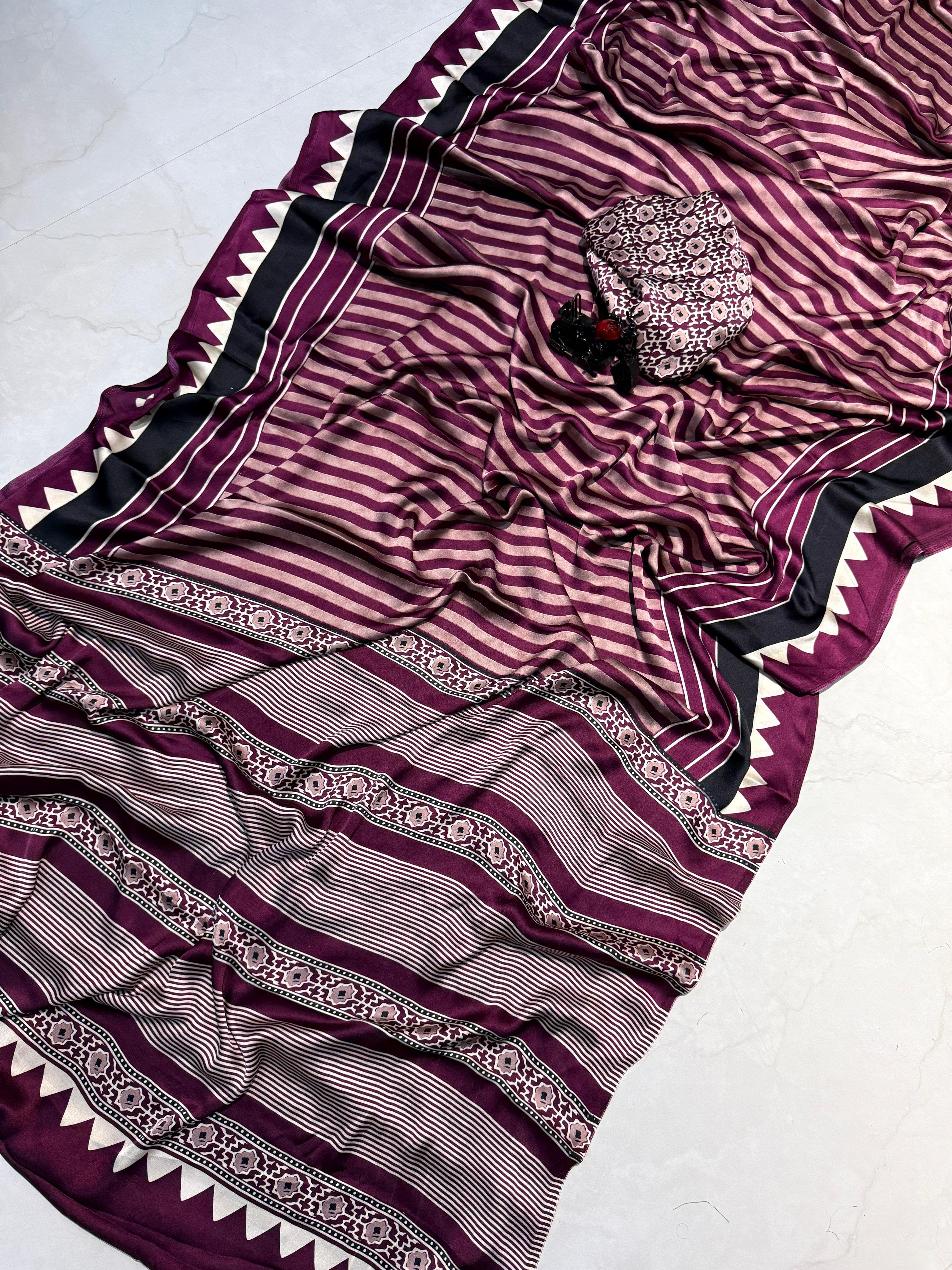 PRD0042  Super AJRAKH saree in pure satin silk i
