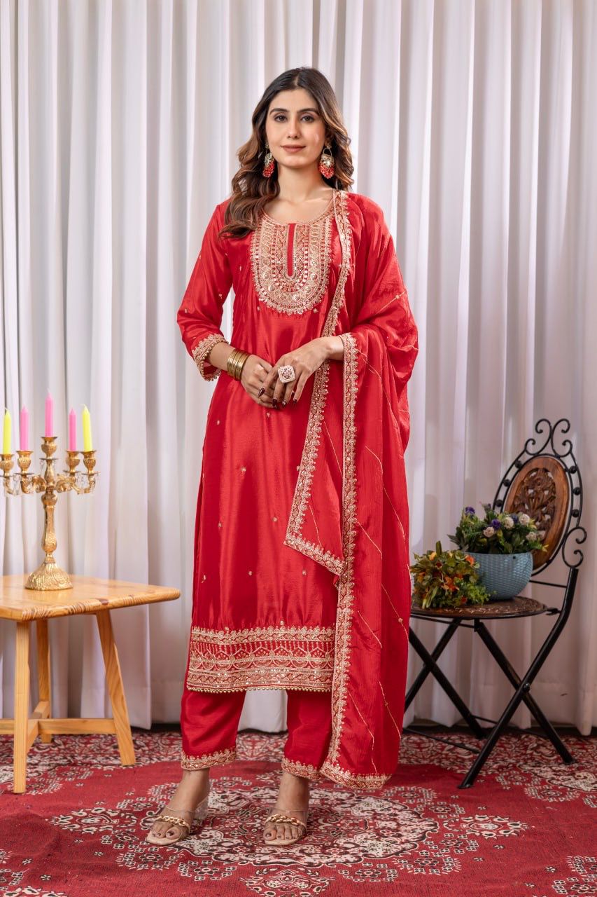 PRD0032 New Festival kurti pair with heavy embroidery fence Moti lace and thread & sequins work
