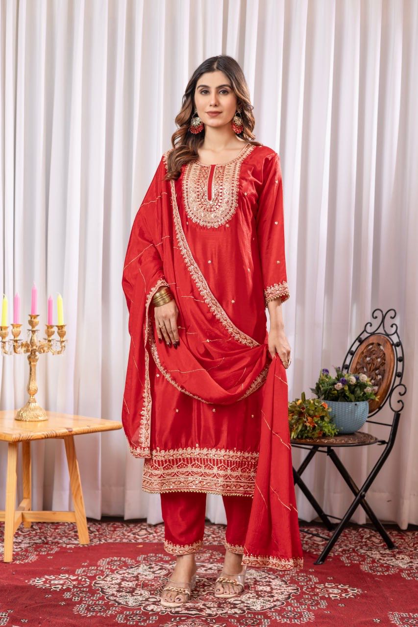 PRD0032 New Festival kurti pair with heavy embroidery fence Moti lace and thread & sequins work