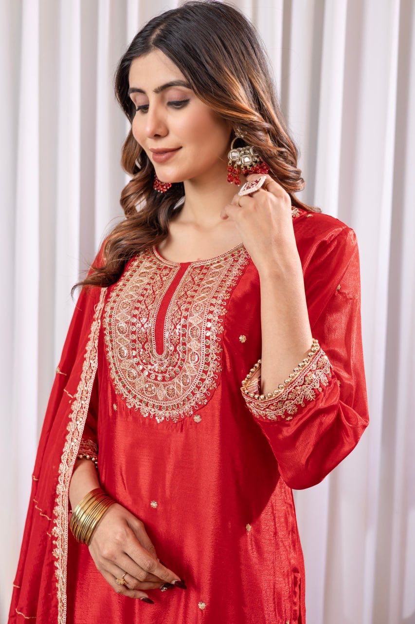 PRD0032 New Festival kurti pair with heavy embroidery fence Moti lace and thread & sequins work