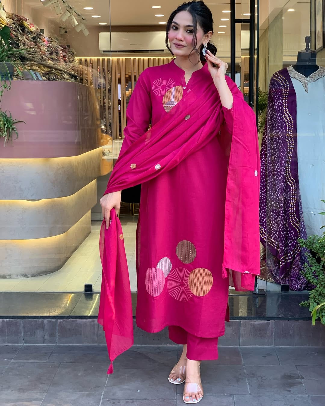 PRD0060 Cotton Festival MAL Cotton Kurti Pant Dupatta Set