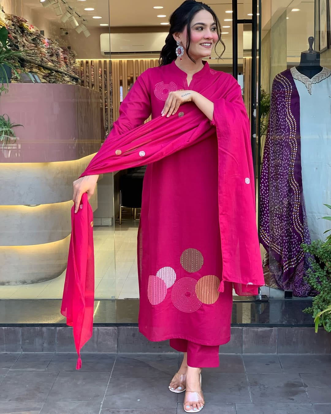PRD0060 Cotton Festival MAL Cotton Kurti Pant Dupatta Set
