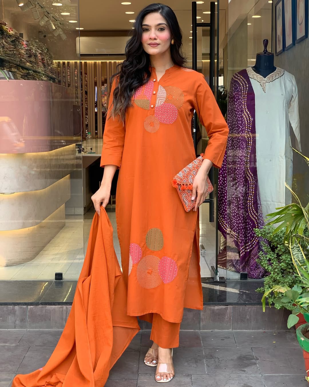 PRD0060 Cotton Festival MAL Cotton Kurti Pant Dupatta Set