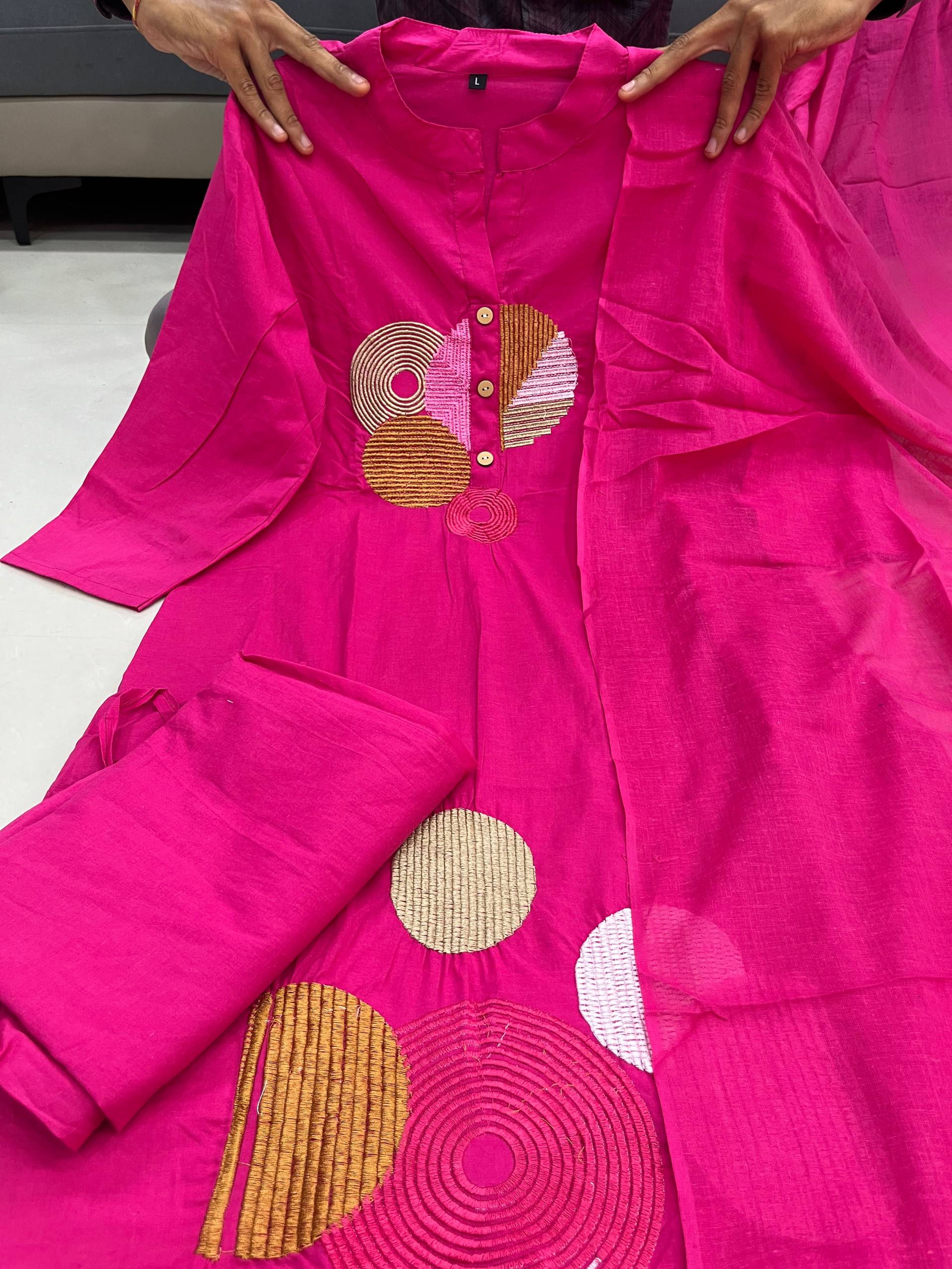 PRD0060 Cotton Festival MAL Cotton Kurti Pant Dupatta Set