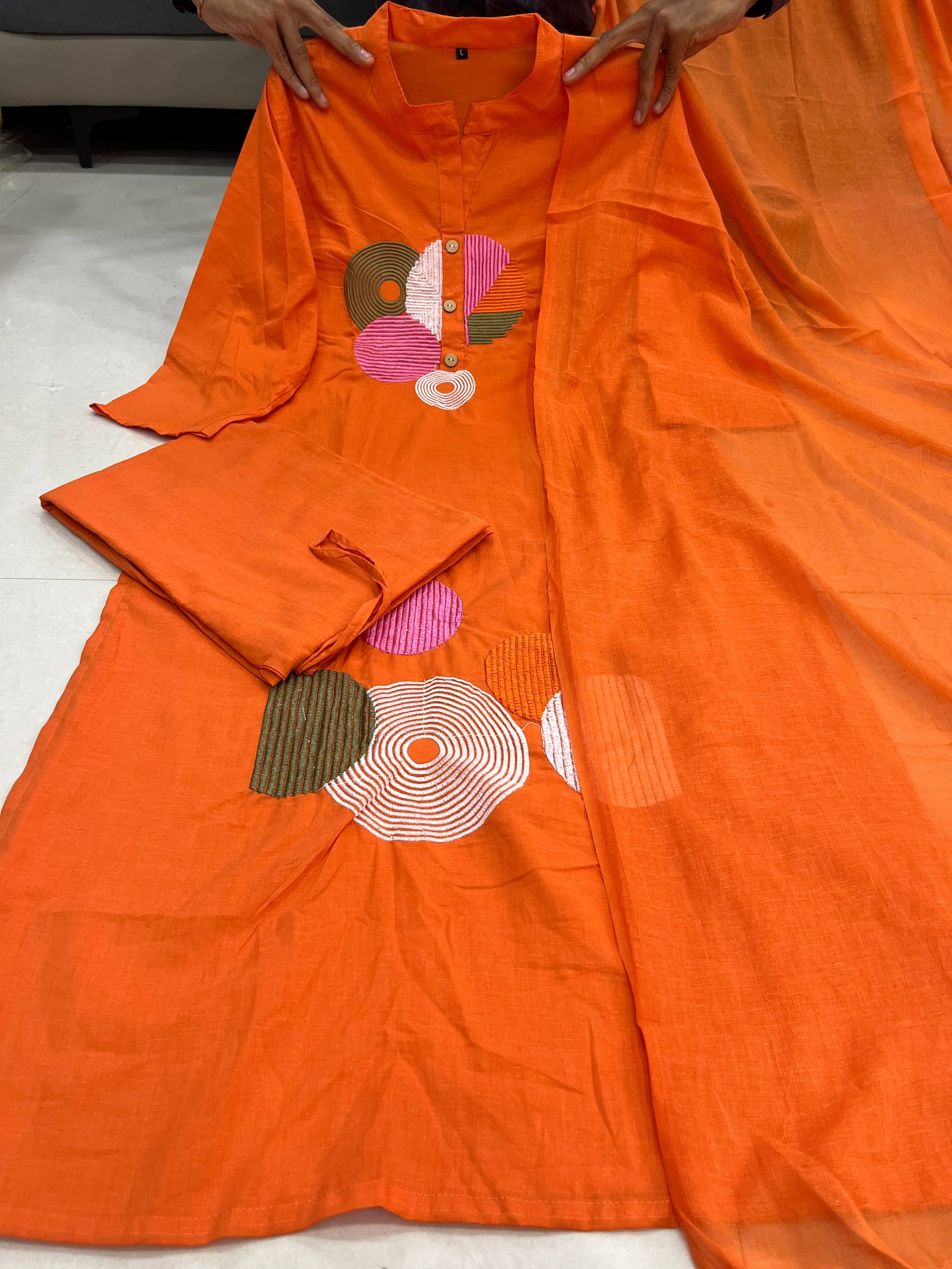 PRD0060 Cotton Festival MAL Cotton Kurti Pant Dupatta Set