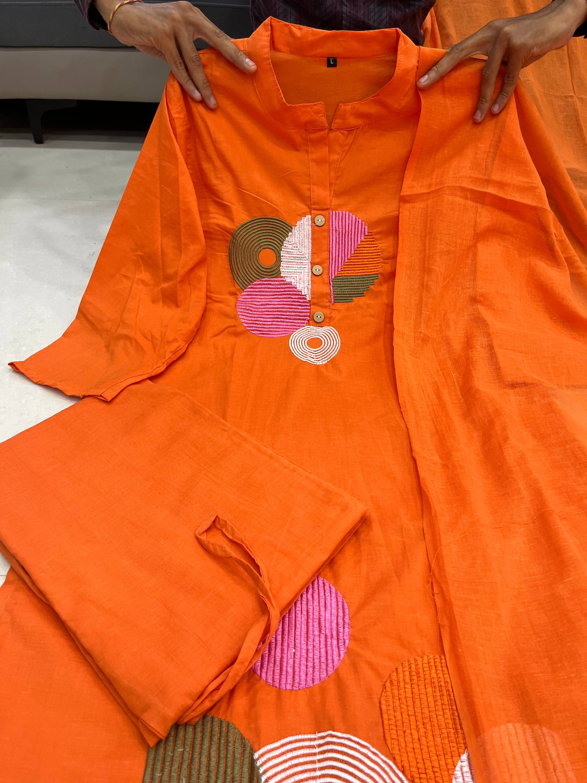 PRD0060 Cotton Festival MAL Cotton Kurti Pant Dupatta Set