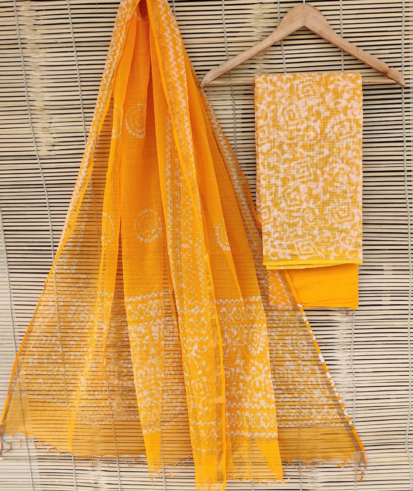 SGT008  Pure Kota Doria Suit with Dupatta, Hand Block Printed using Natural Vegetable dye