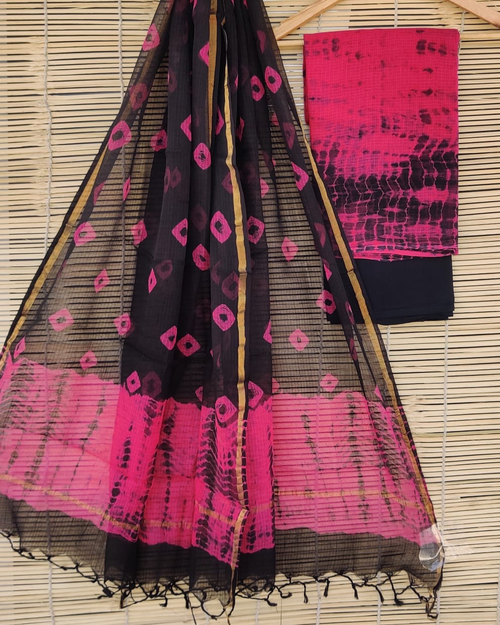 SGT008  Pure Kota Doria Suit with Dupatta, Hand Block Printed using Natural Vegetable dye