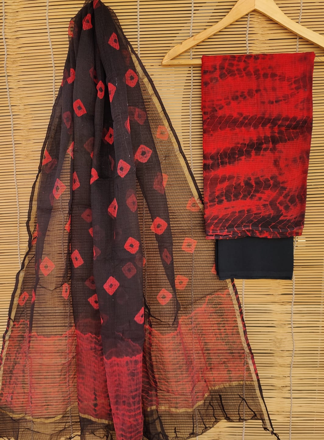 SGT008  Pure Kota Doria Suit with Dupatta, Hand Block Printed using Natural Vegetable dye
