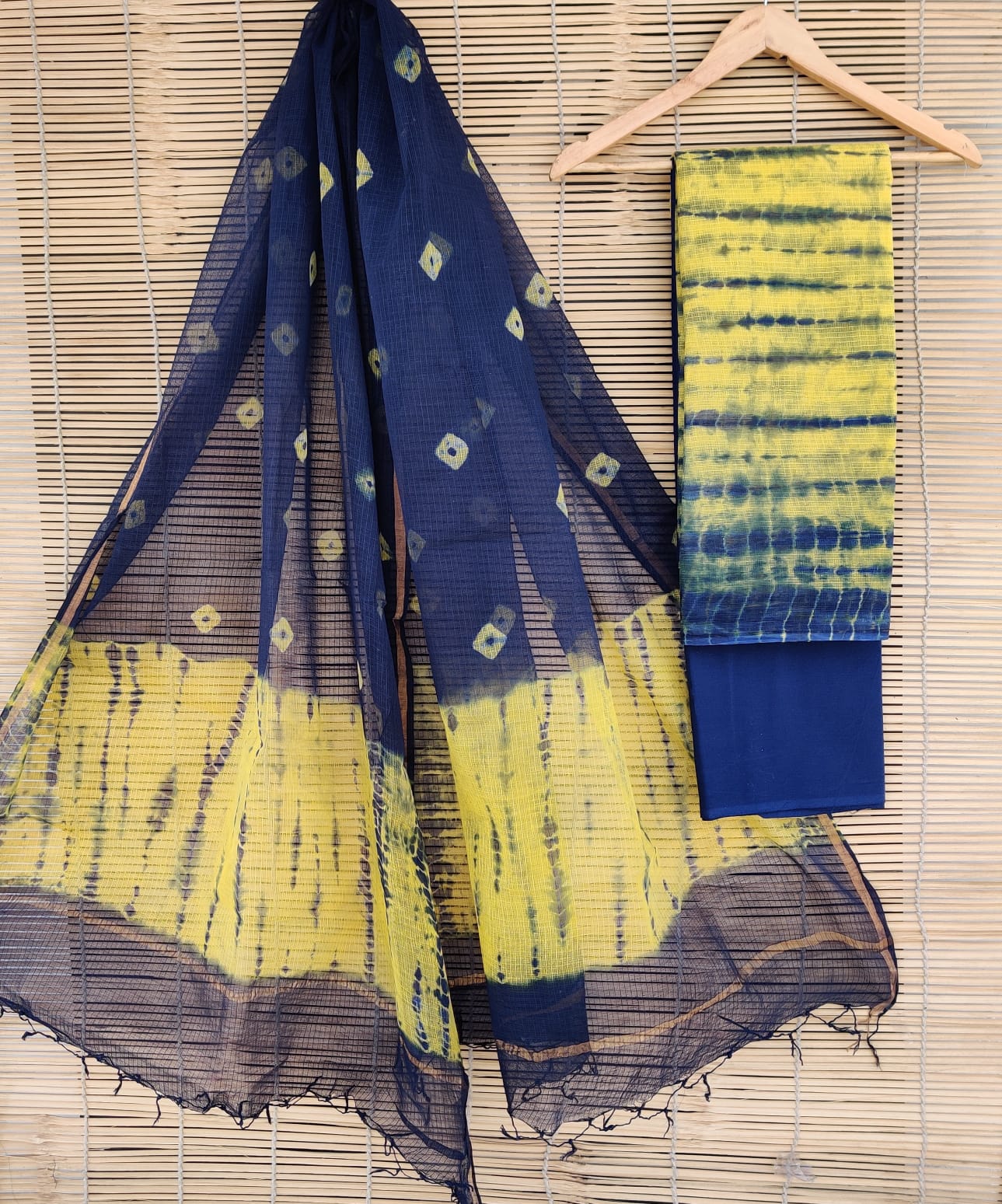SGT008  Pure Kota Doria Suit with Dupatta, Hand Block Printed using Natural Vegetable dye