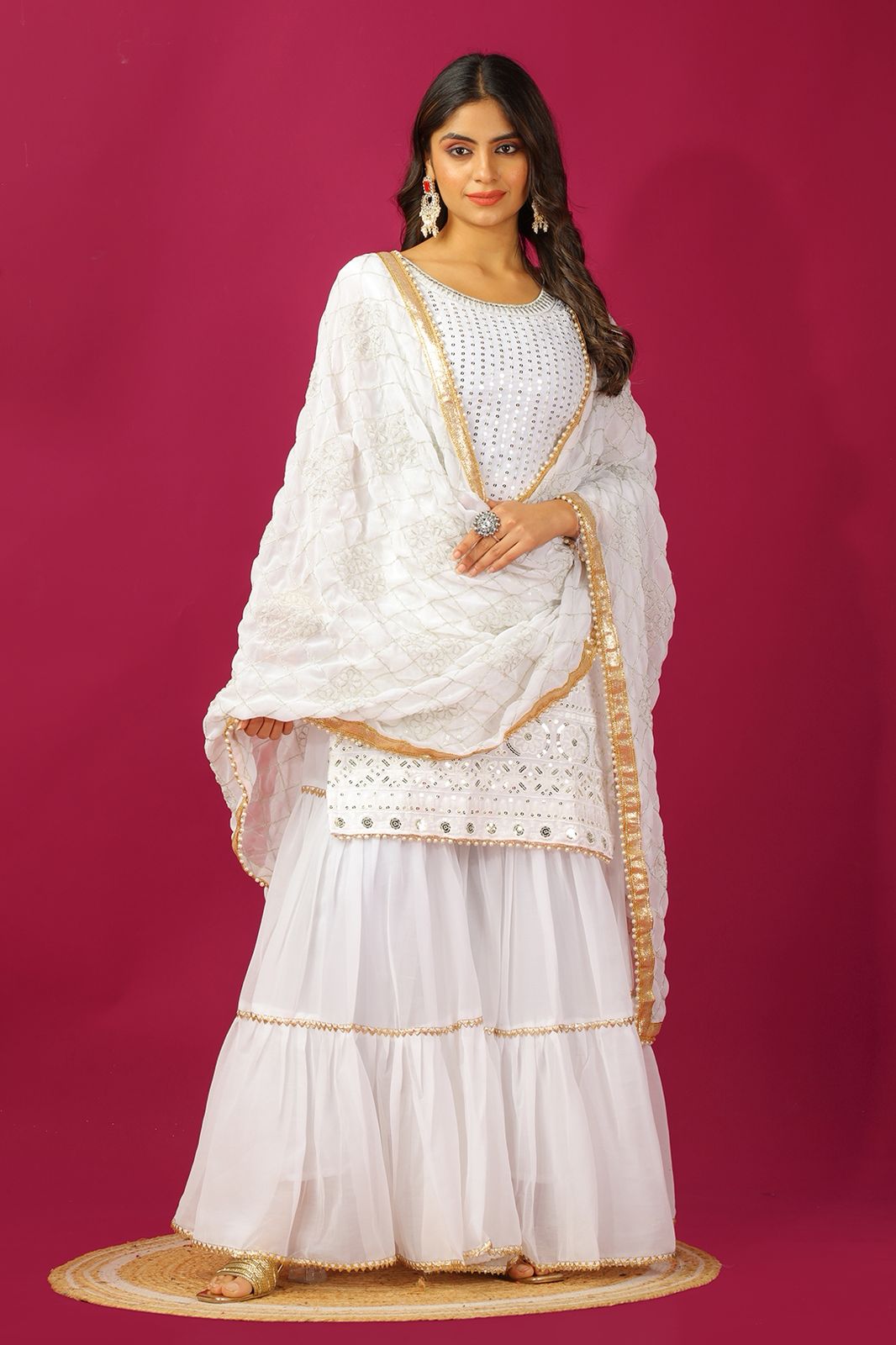 PRD0045 Presenting New Designer Faux Georgette Heavy Top Palazzo with Dupatta