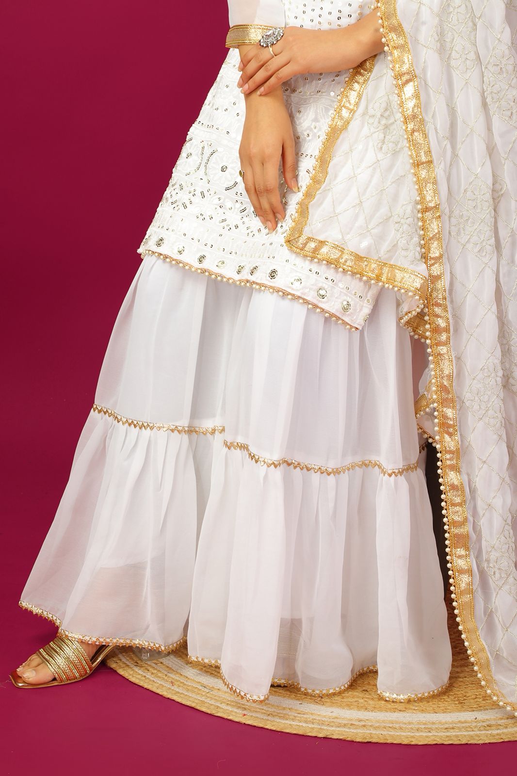 PRD0045 Presenting New Designer Faux Georgette Heavy Top Palazzo with Dupatta