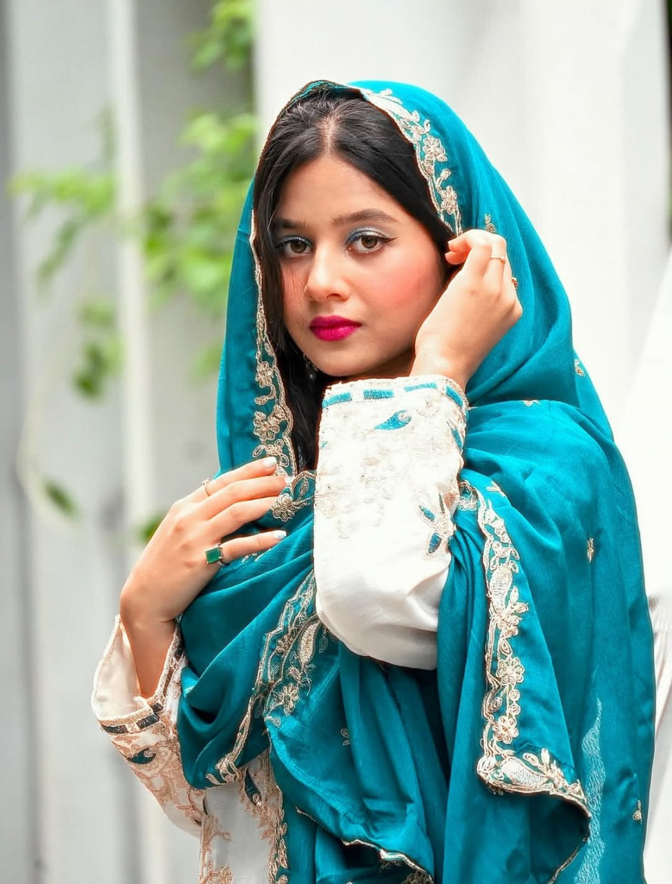 PRD0047 SPECIAL SEQUINS EMBROIDERY ON SILK FABRIC TOP AND PALAZZO WITH DUPATTA