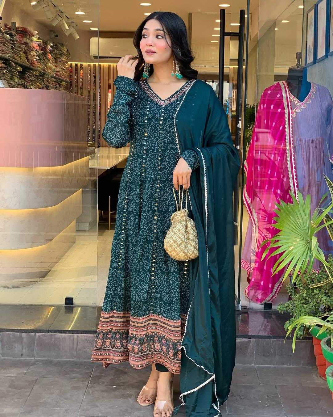 PRD0062 Maslen base Cotton Fabric Embroidery Work Kurti Paired with Chiffon Dupatta