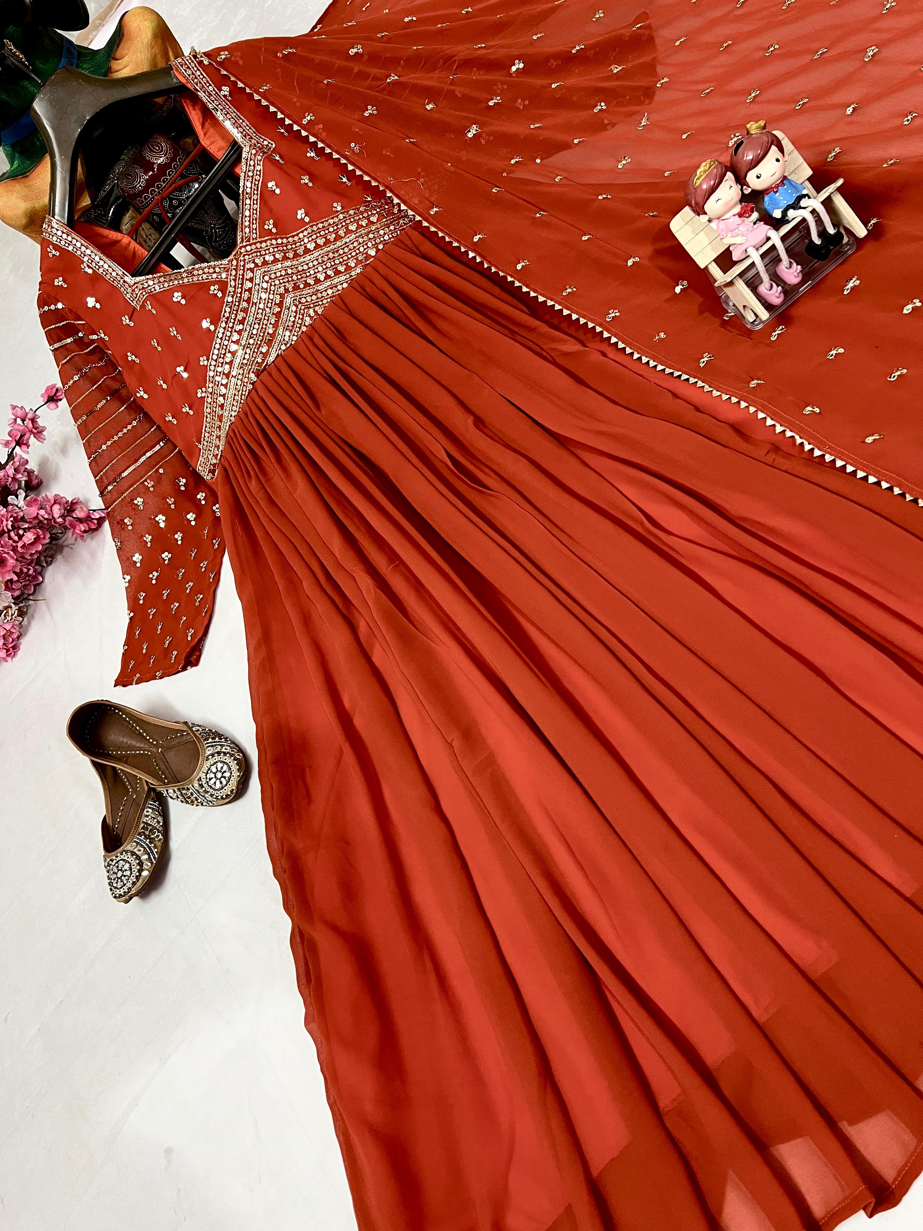 PRD0063 ENHANCE THE BEAUTY OF YOUR WARDROBE WITH THIS NEWLY LAUNCHED DESIGNER GOWN WITH ELEGANT DUPATTA