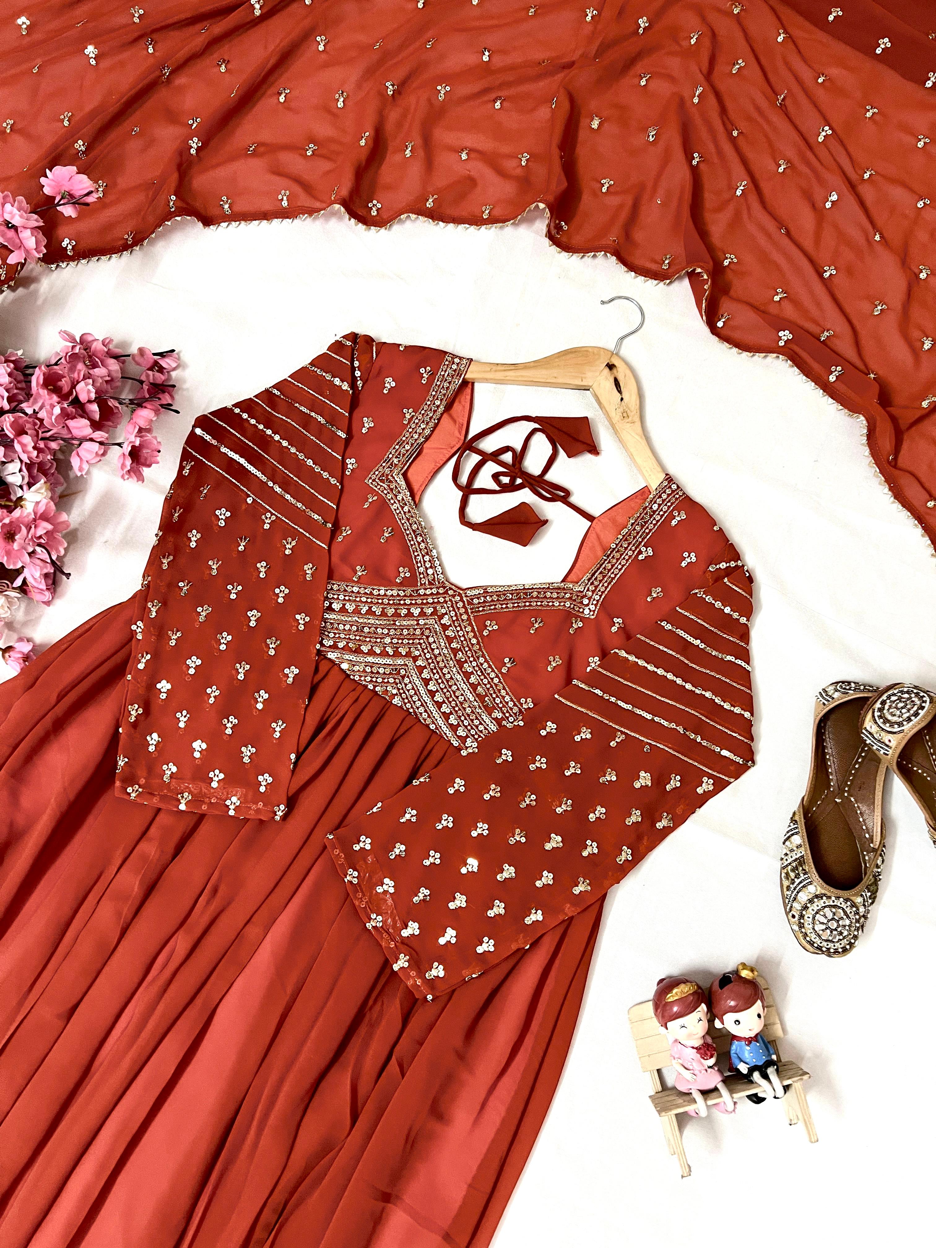 PRD0063 ENHANCE THE BEAUTY OF YOUR WARDROBE WITH THIS NEWLY LAUNCHED DESIGNER GOWN WITH ELEGANT DUPATTA