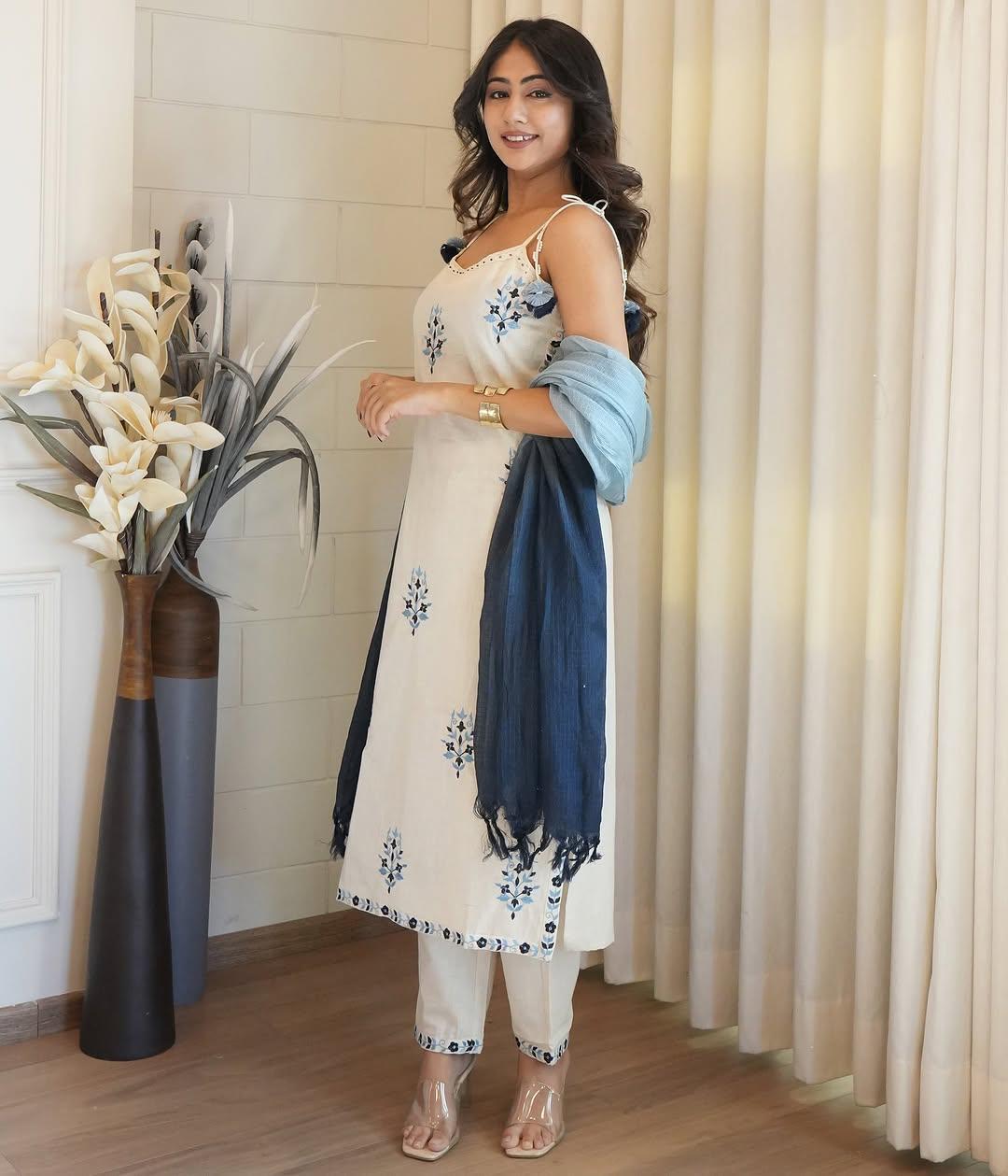 JKM0013 Beautiful Cotton Flex Kurti Set with Dupatta