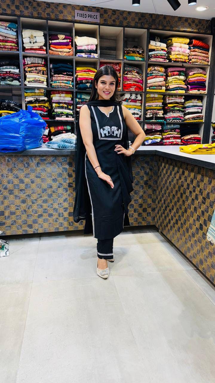JKM0014 Beautiful Cotton Kurti Set with Dupatta