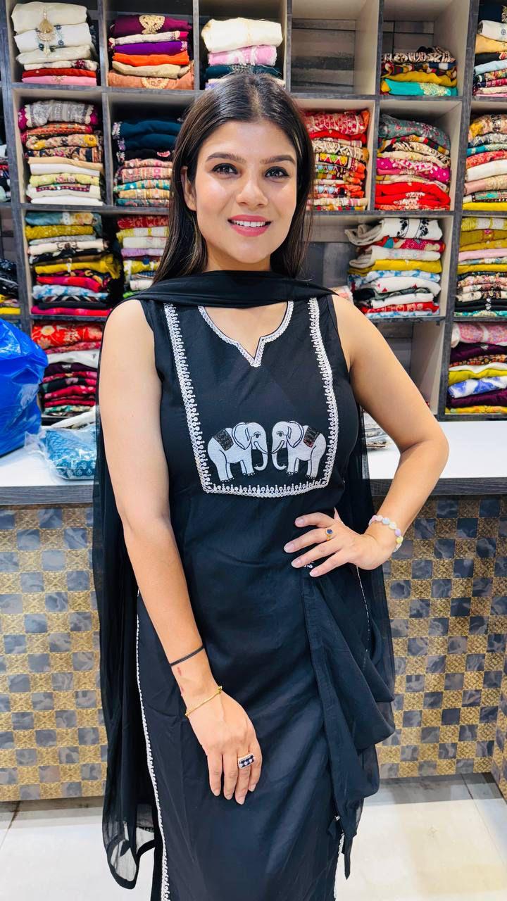 JKM0014 Beautiful Cotton Kurti Set with Dupatta