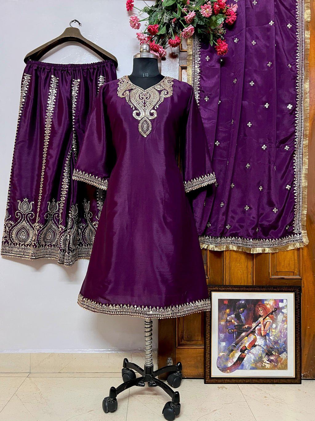 PRD0080  ENHANCE THE BEAUTY OF YOUR WARDROBE WITH THIS NEWLY LAUNCHED FLAIRED KURTI-PLAZZO SET